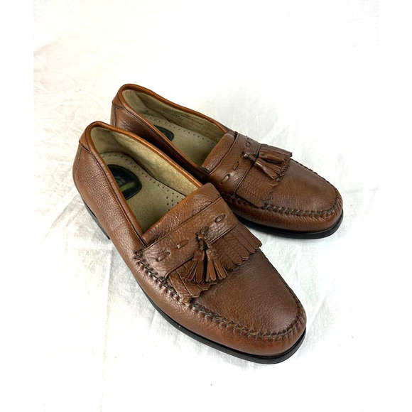 Nunn Bush Leather Tassle Loafers Brown Men's Size 12M - Picture 1 of 8